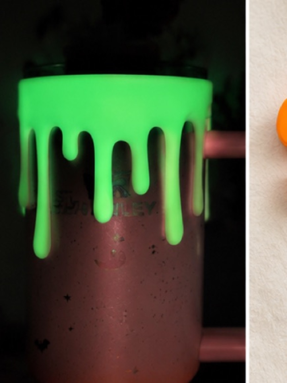 Stanley Halloween Quencher 40 oz + Glow in the Dark Slime Sleeve & Straw Toppers - Picture 5 of 6